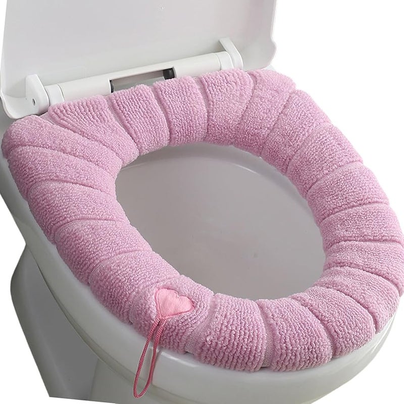 Soft Fiber Toilet Seat Cover With Handle Hygienic Comfortable For Home Office Bathroom Color A - Image 1